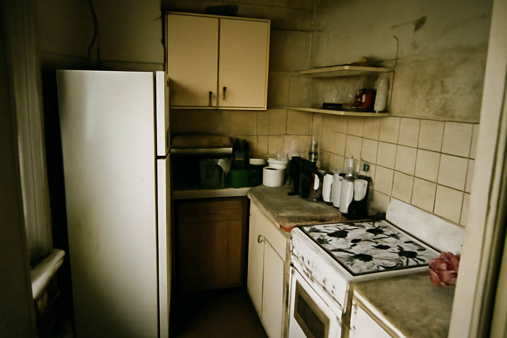 Aménagement optimisé d'une petite cuisine 4 m² avec rangements verticaux, électroménager encastré et plan de travail compact